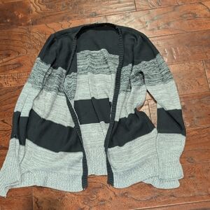 *Belldini Black and Gray Striped Cardigan